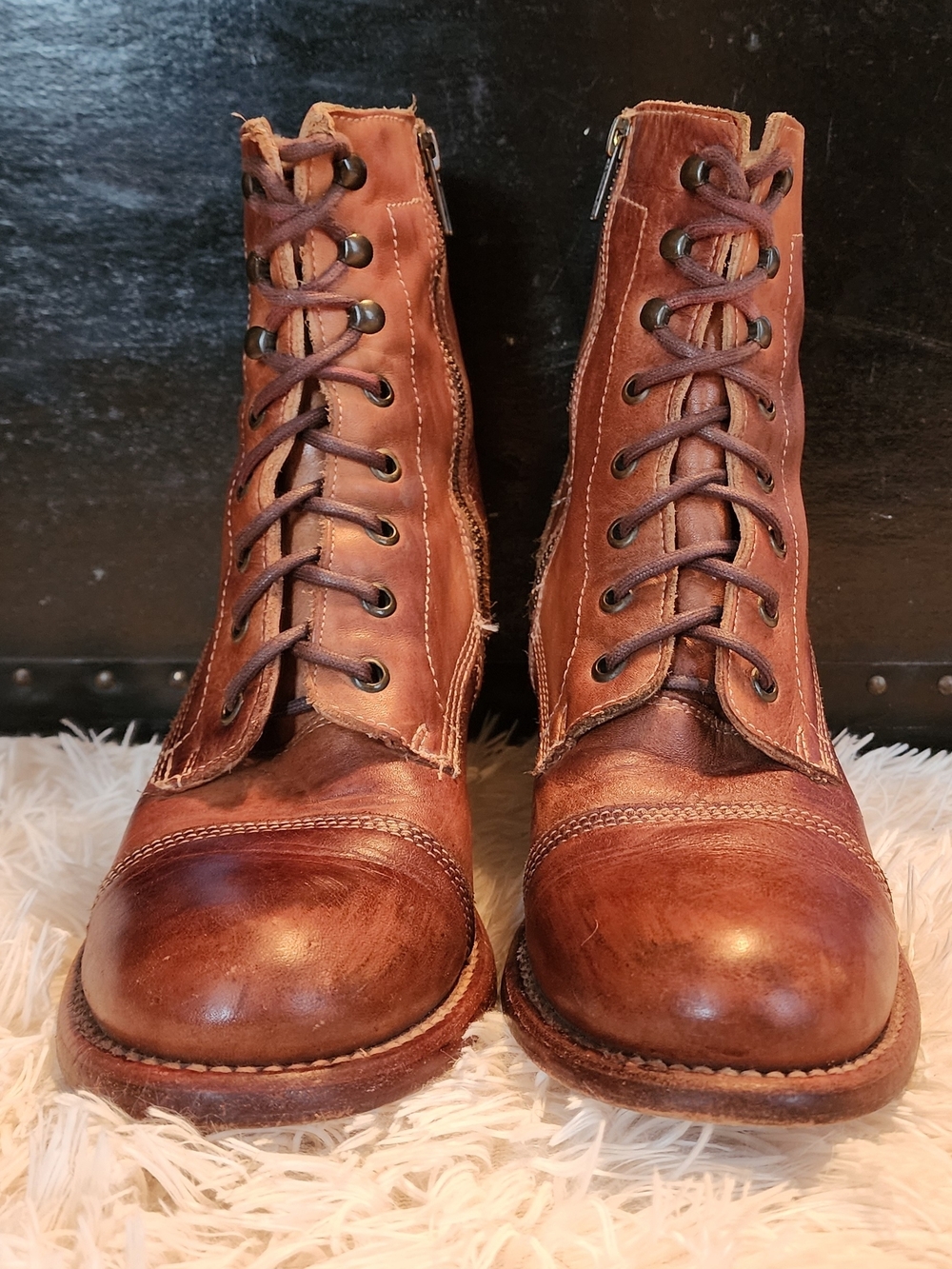 Bed Stu Judgement Leather Lace-Up Ankle Boots - Picture 3 of 7